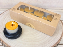 Čajové svíčky z včelího vosku 6 ks v dárkovém balení