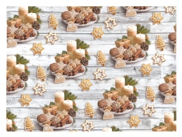 Balicí papír vánoční - perníčky se svíčkou 100x70