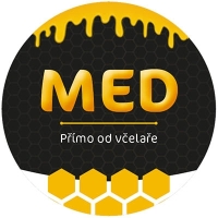 Etiketa na víčko - 2 černá - Med