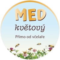 Etiketa na víčko - 4 modrá - Med květový