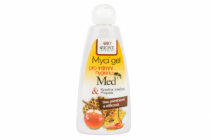 Mycí gel pro intimní hygienu Med, kyselina mléčná a propolis Bione cosmetics 260 ml