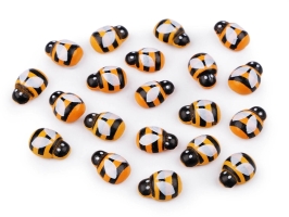 Samolepicí dřevěná včelka 13x19 mm 20 ks