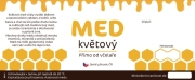 Etiketa na sklenici - 1 bílá - Med květový